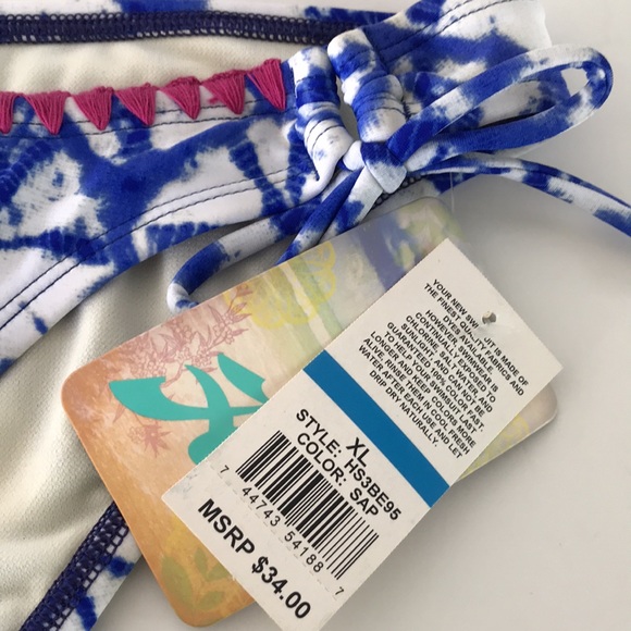 Hobie blue cream swim bottom size XL NWT - Picture 3 of 6